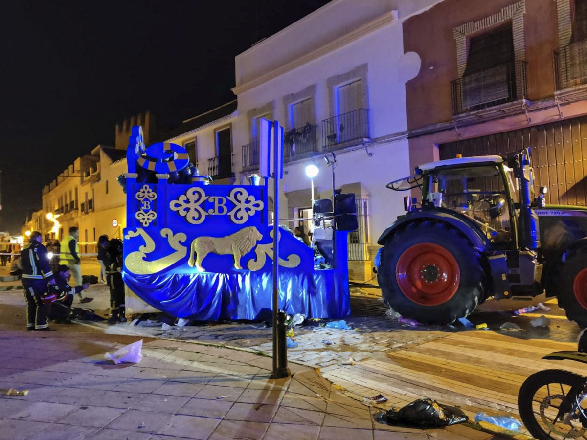 Foto: Estado en que ha quedado la carroza, aún en el lugar del suceso. (EFE/Fermín Cabanillas)