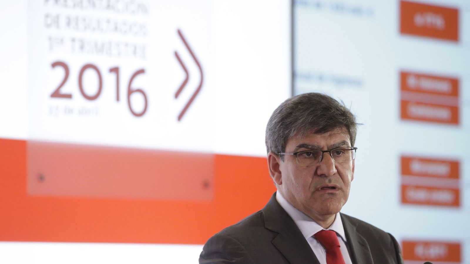 Foto: El consejero delegado del Banco Santander, José Antonio Álvarez, durante la presentación de resultados del primer trimestre. (EFE)