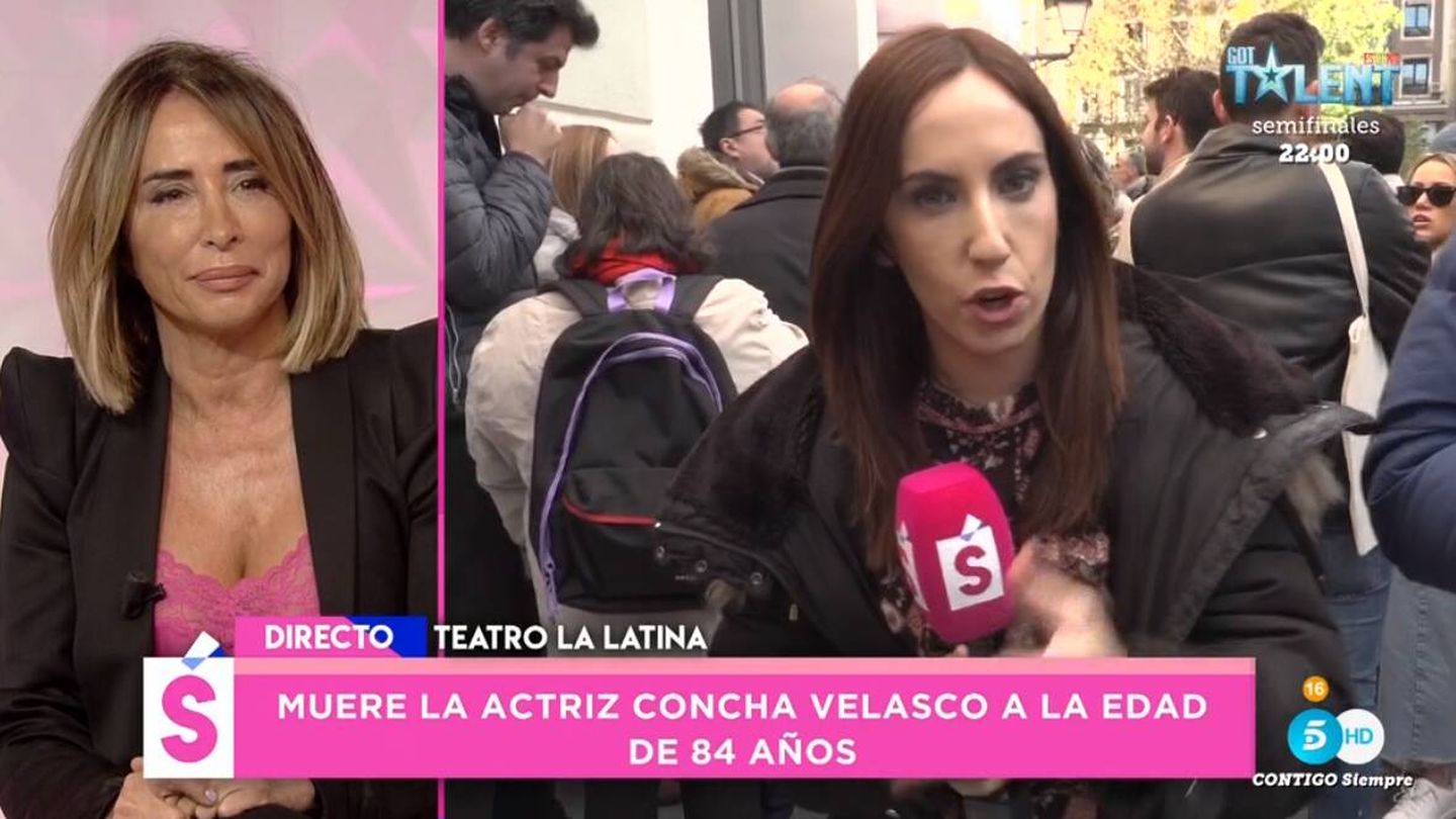 La presentadora María Patiño y la periodista Gema Mirón. (Mediaset)