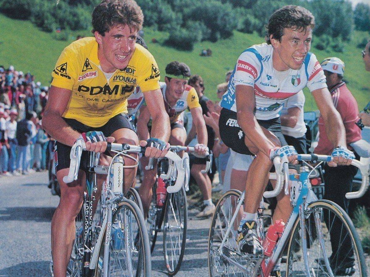 Foto: Pedro Delgado, durante el Tour de Francia de 1987. (Archivo)