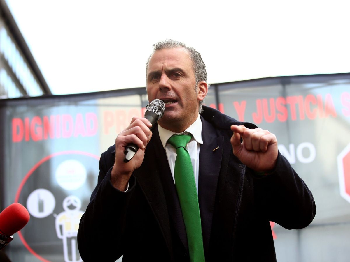Foto: Javier Ortega Smith, con su corbata verde. (EFE)
