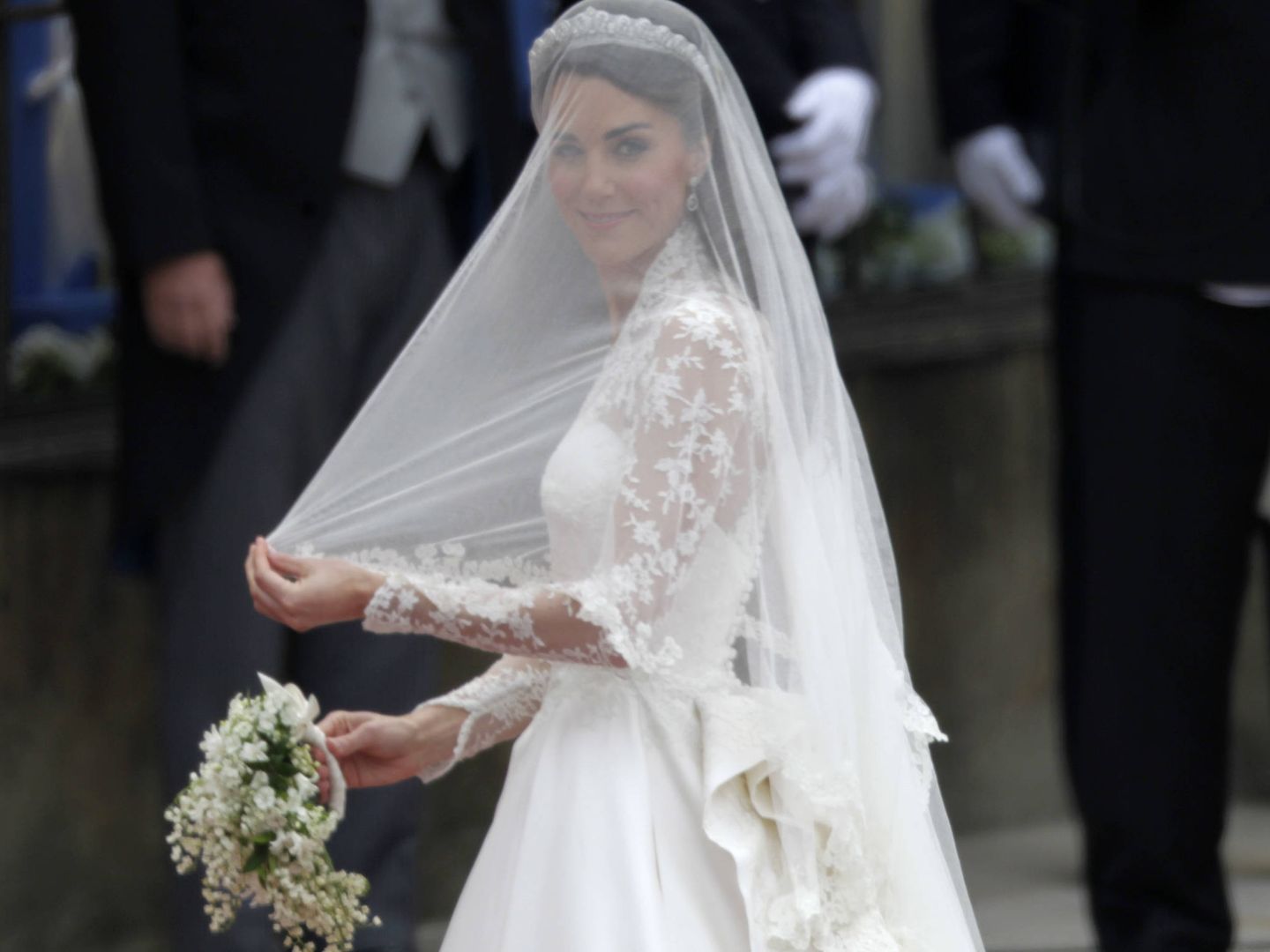 Kate Middleton el día de su boda con un diseño de Alexander McQueen
