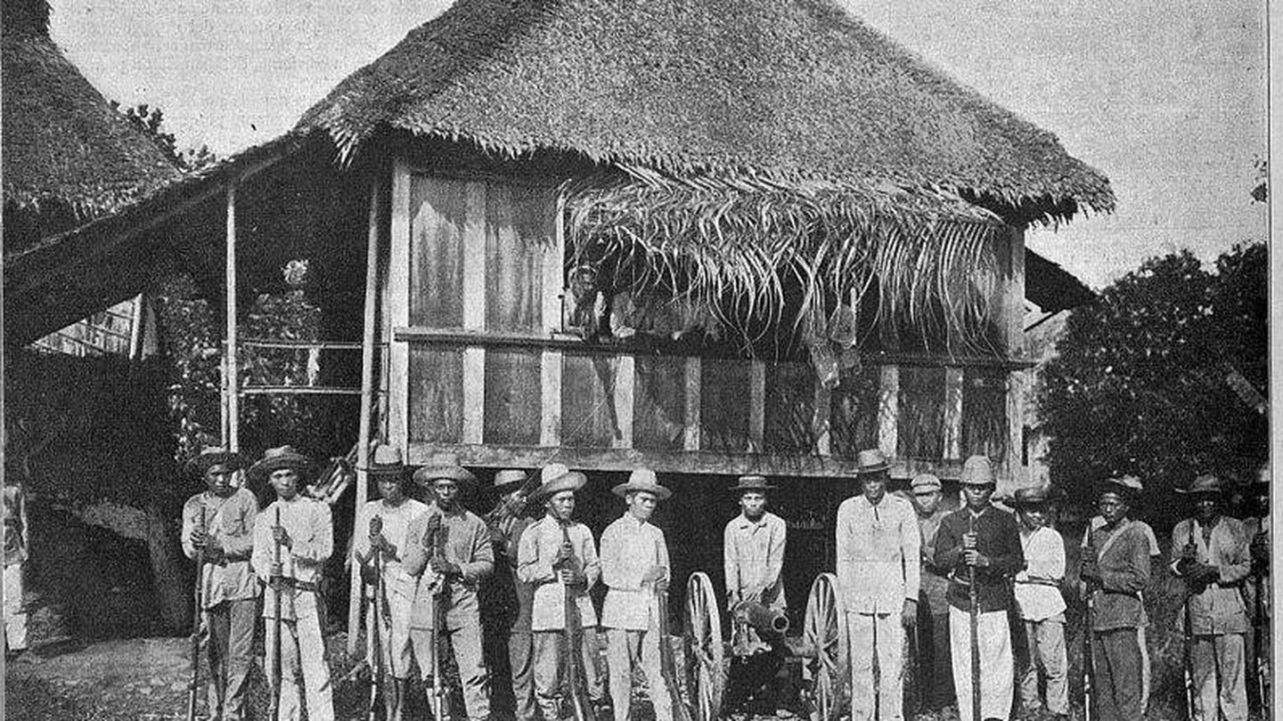 Las tropas del teniente coronel Tecsón en Baler en Filipinas. (Wikipedia)