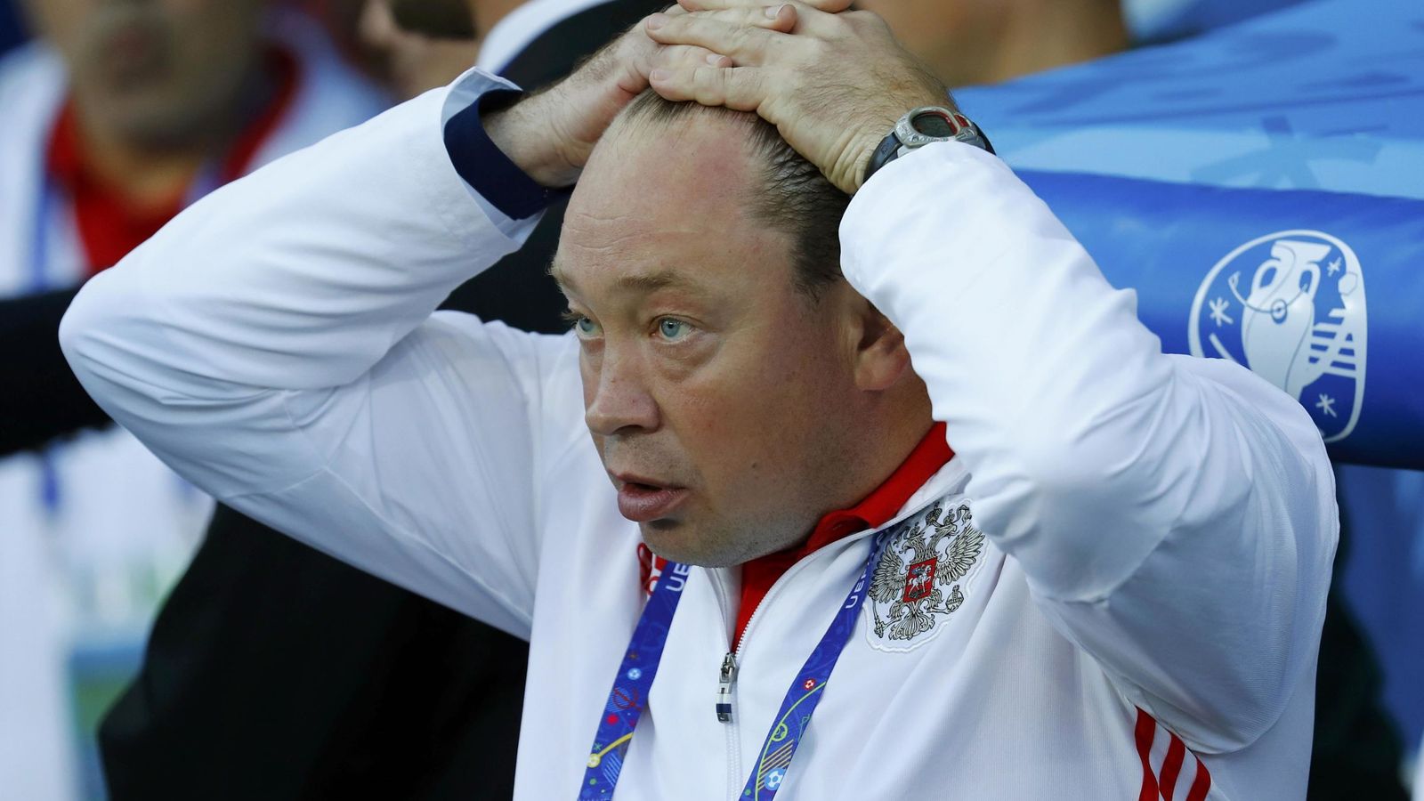 Foto: Leonid Slutski, seleccionador de Rusia durante la Eurocopa. (Reuters) 