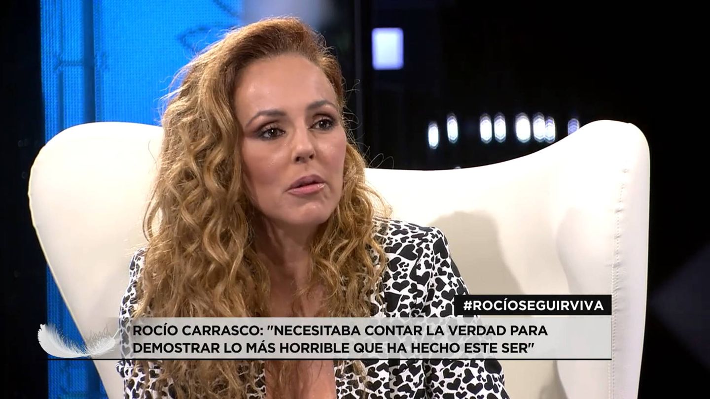 Rocío Carrasco, en el plató de Telecinco. (Mediaset)