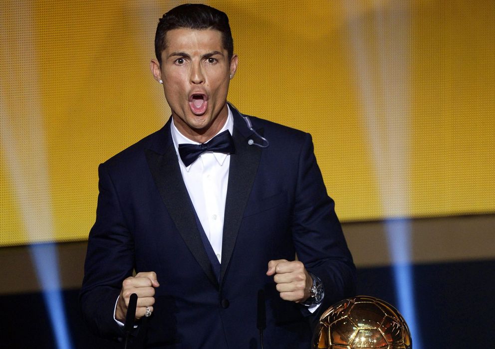 Foto: Cristiano Ronaldo, en el momento de su grito durante la gala del Balón de Oro.