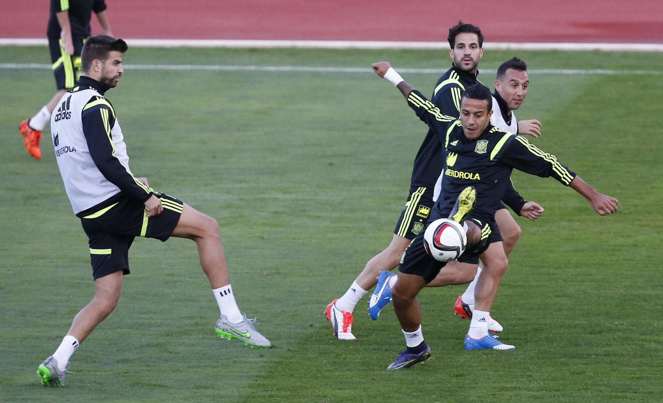 Thiago, en un entrenamiento con la selección española en Las Rozas (EFE)