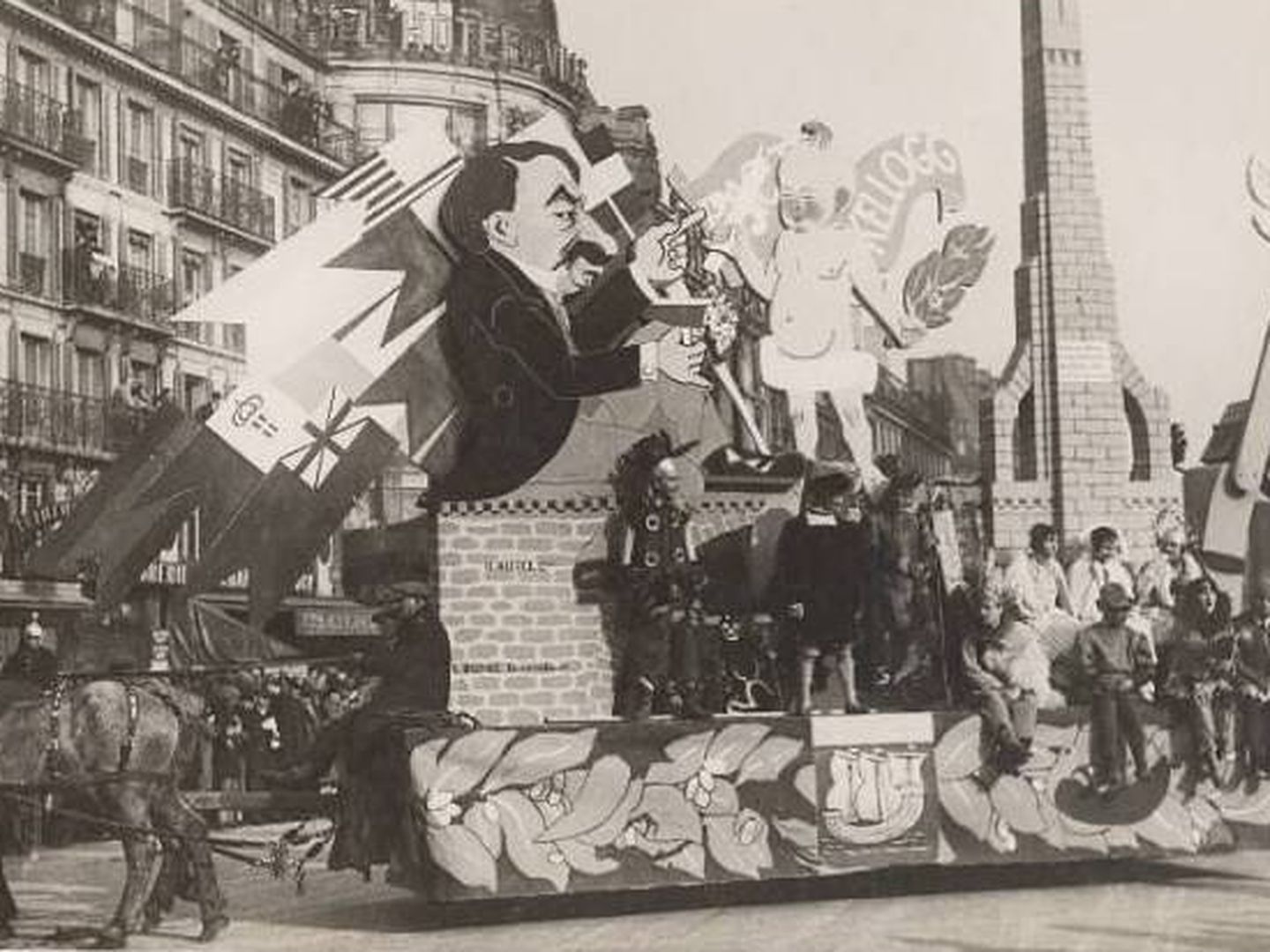 Caricatura del pacto Briand-Kellogg durante el Carnaval de París de 1929. (Archivo)