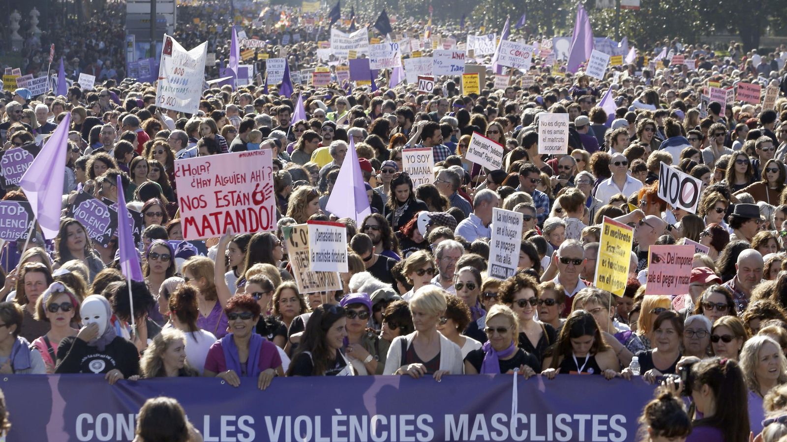 Foto: Marcha contra la violencia machista del 7N en Madrid (Efe)