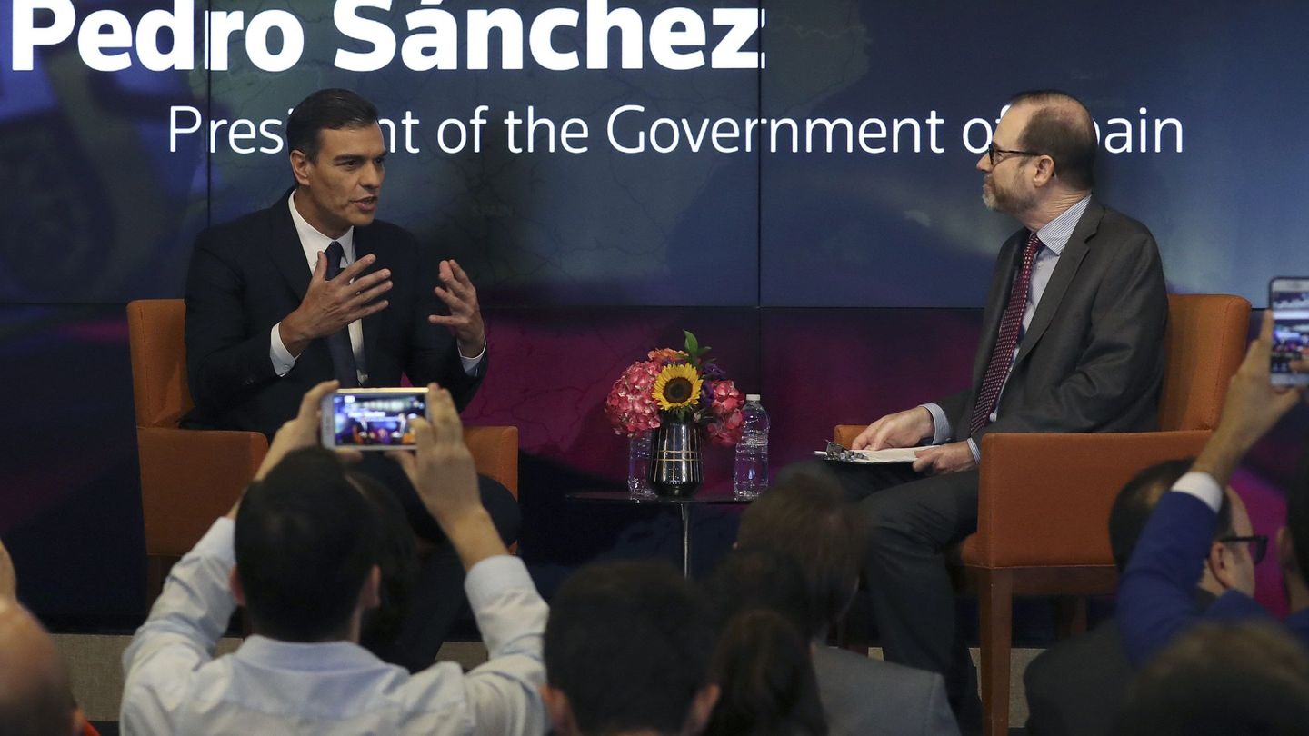 El presidente del Gobierno español, Pedro Sánchez en su visita oficial a EEUU la semana pasada. (EFE)