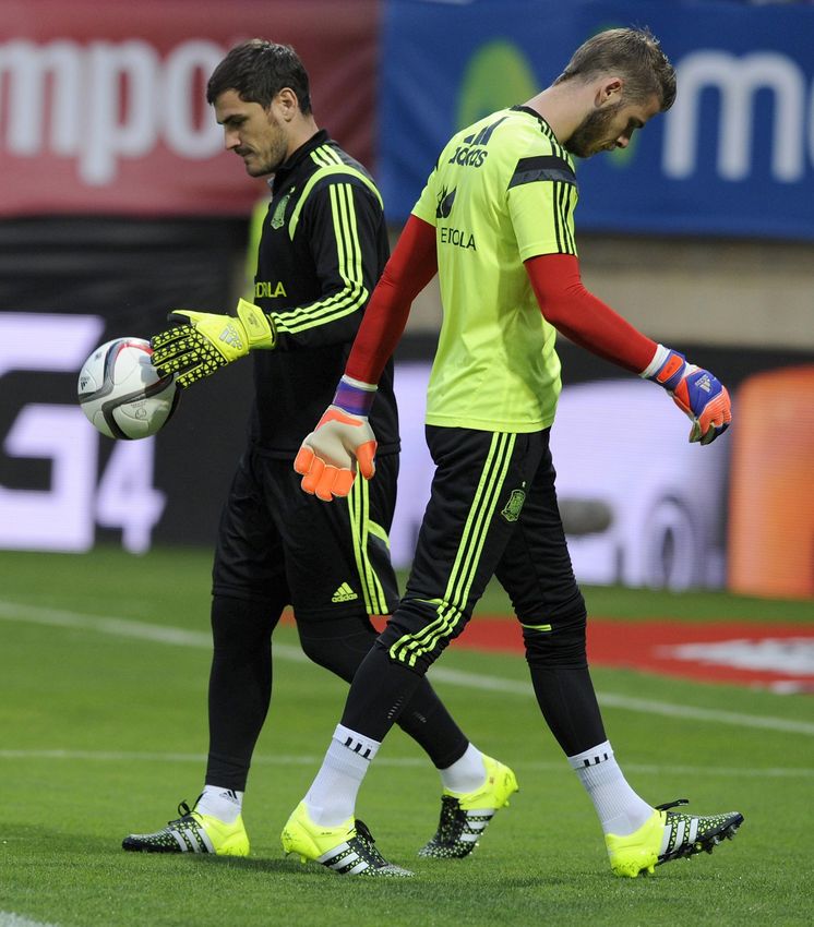 Foto: Casillas y De Gea en un entrenamiento con la Selección.