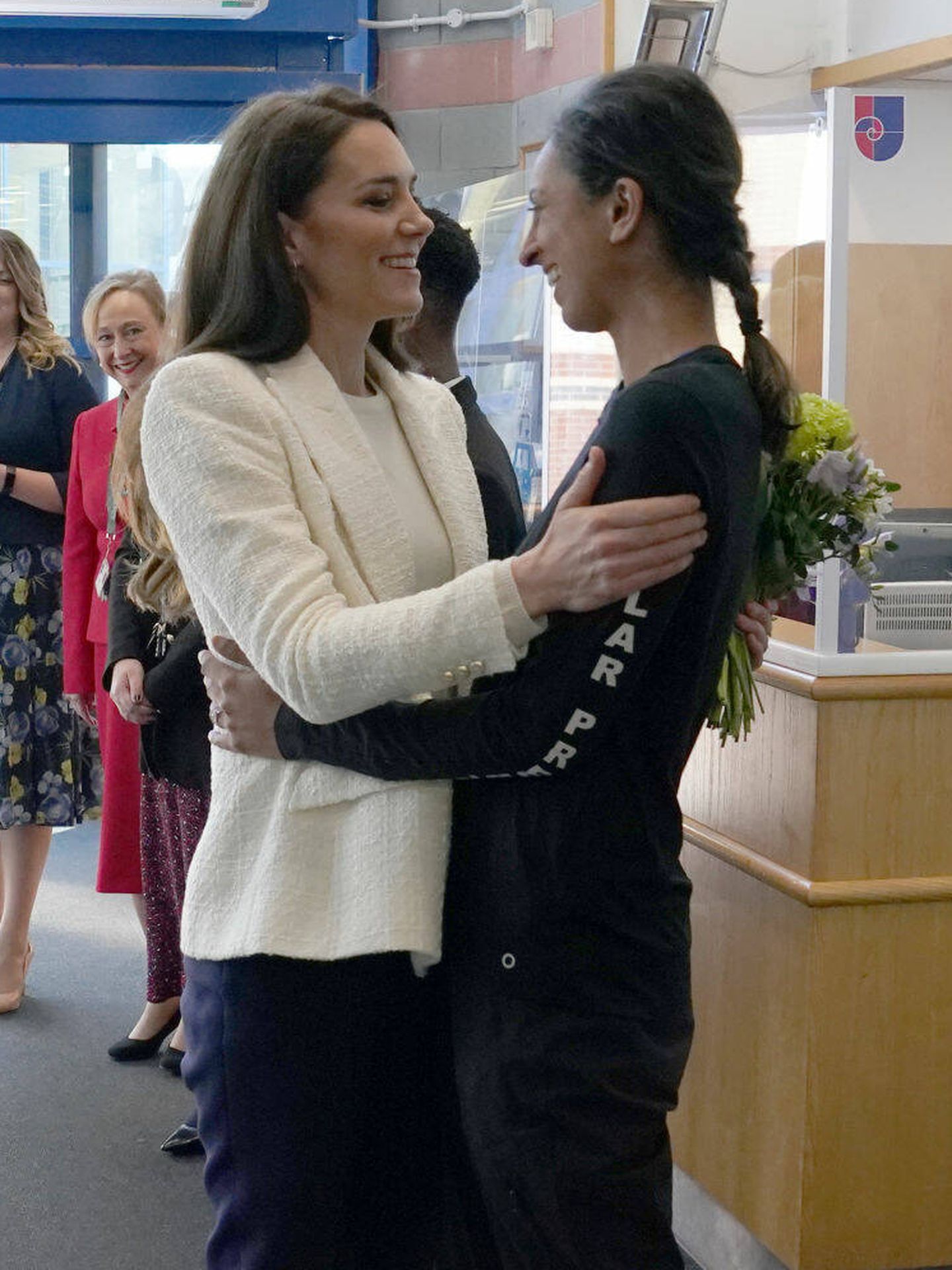 Kate Middleton, durante su encuentro con Chandi. (Getty)