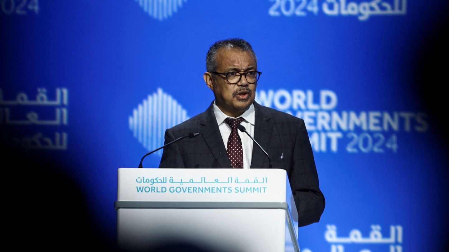 El Dr. Tedros Adhanom Ghebreyesus hablando en el reciente World Governments Summit, de Dubai. (REUTERS - Amr Alfiky)