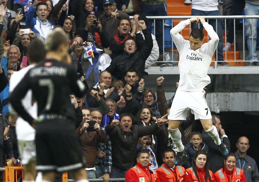 Foto: Cristiano celebra uno de los goles marcados a la Real Sociedad