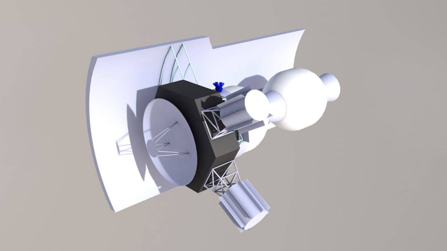 Ilustración en 3D de la nave del 'Proyecto Lyra'. (Malavika Patel, Adrian Mann)