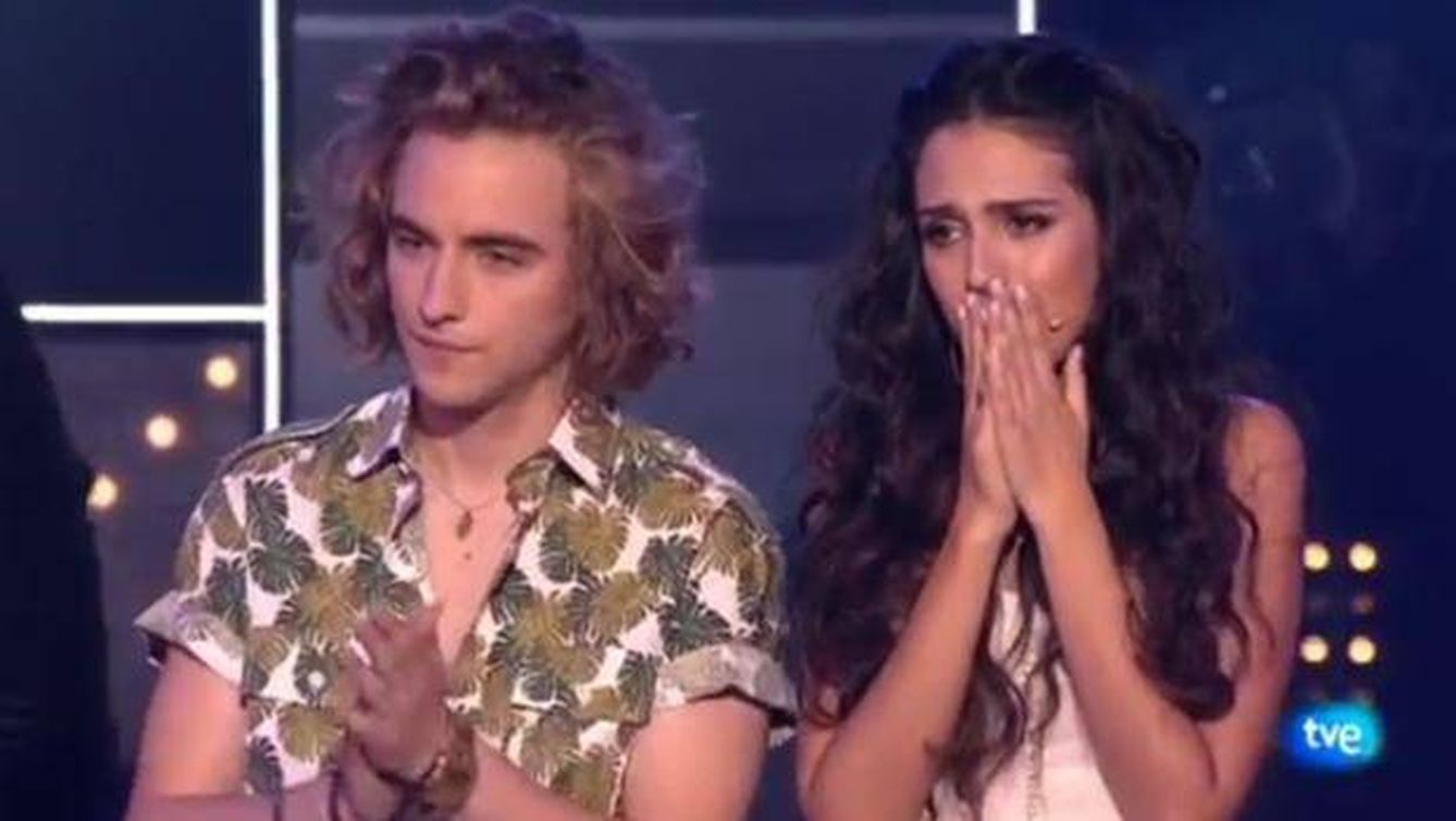 Mirela junto a Manel Navarro durante 'Objetivo Eurovisión'. (TVE)