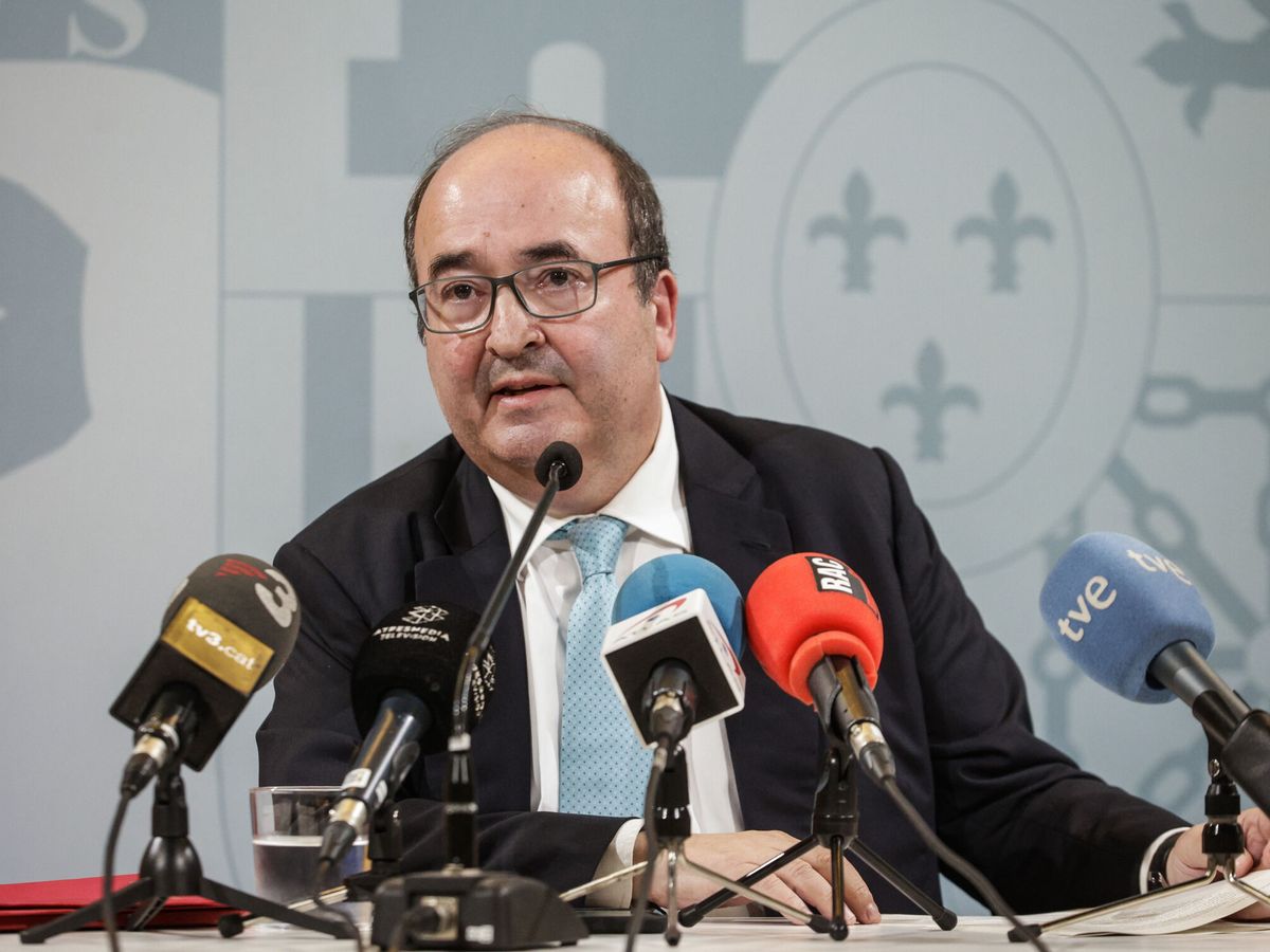 Foto: El ministro de Cultura en funciones, Miquel Iceta, al valorar la decisión del TAD. (EFE/Quique García)