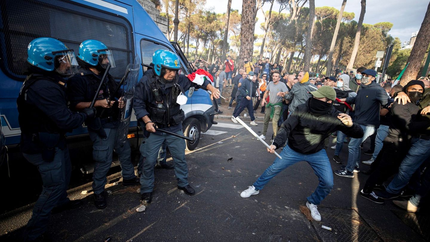 Protestas en Roma, Italia. (EFE)