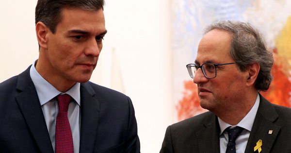 Foto: El presidente del Gobierno, Pedro Sánchez, junto al presidente de la Generalitat, Quim Torra. (Reuters)