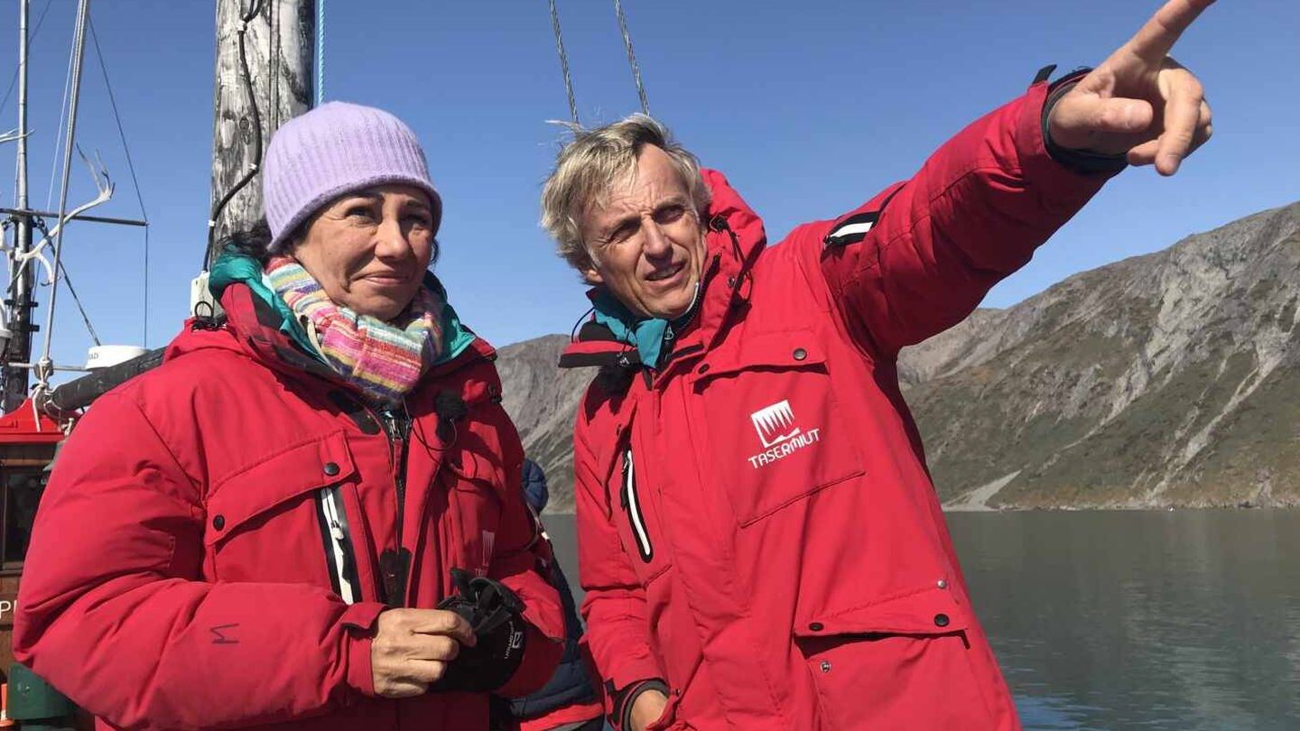  Ana Botín y Jesús Calleja, en Groenlandia. (Mediaset)