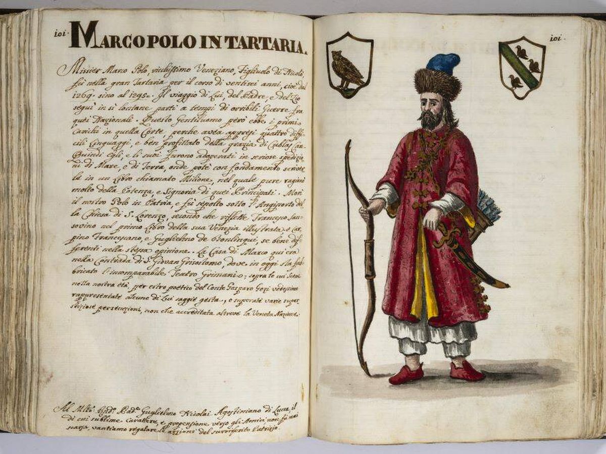 Foto: 'Marco Polo in Tartaria', acuarela de Giovanni Grevenbroeck realizada alrededor de 1754. (Fondazione Musei Civici di Venezia)