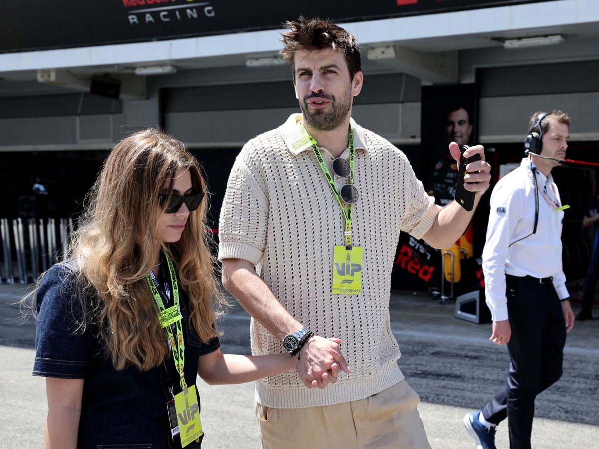 Foto: Clara Chía y Gerard Piqué en Montmeló durante el GP de España. (Reuters)
