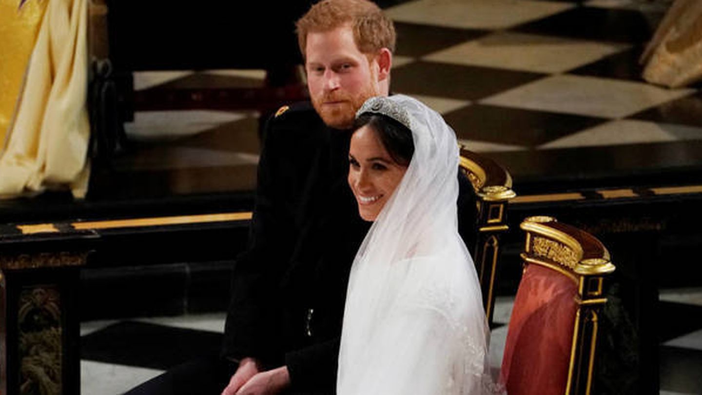 El príncipe Harry y Meghan Markle durante la ceremonia.