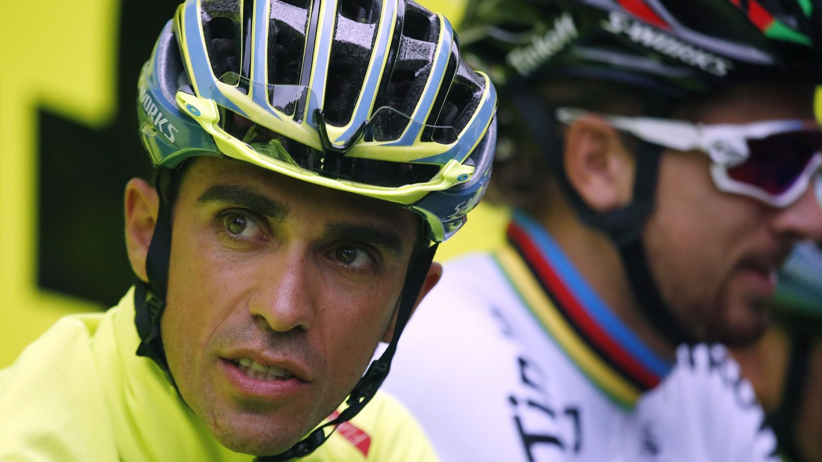 Foto: Contador, antes de comenzar una sesión de entrenamiento en Normandía para el Tour. (EFE)