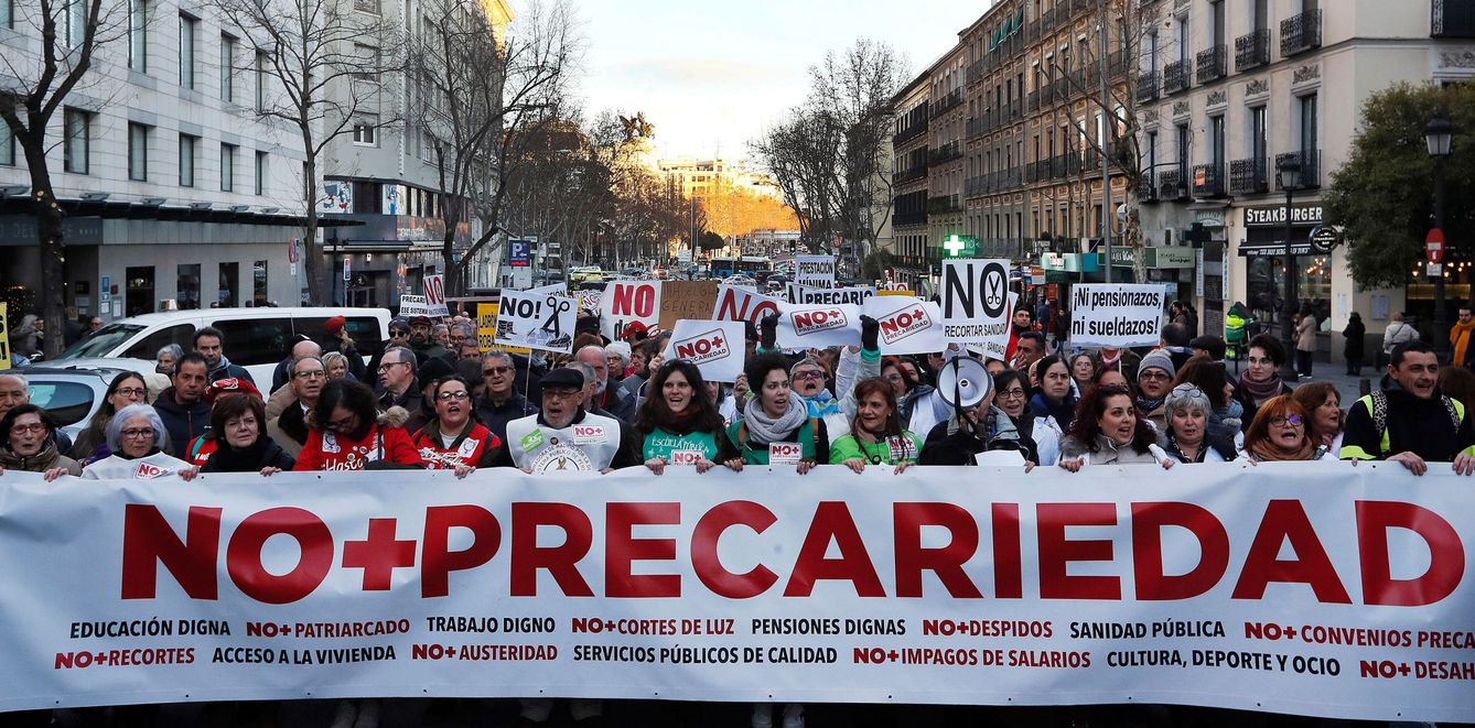 Manifestación contra la precariedad en Madrid. (EFE)
