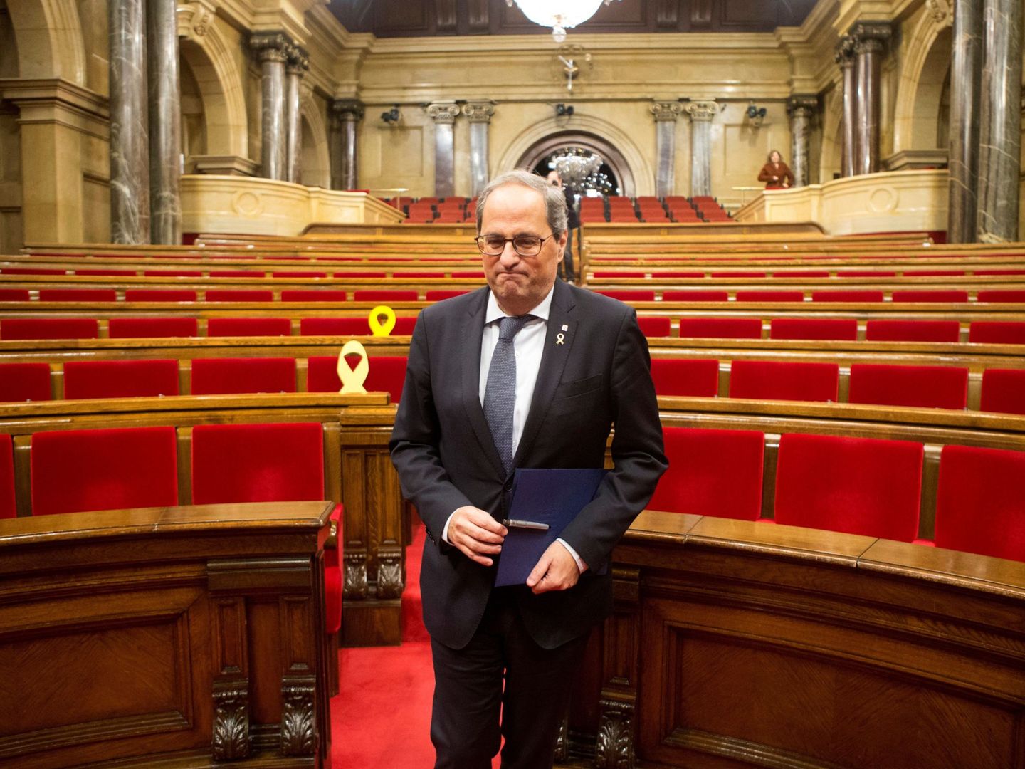El presidente de la Generalitat, Quim Torra, en el Parlament. (EFE)