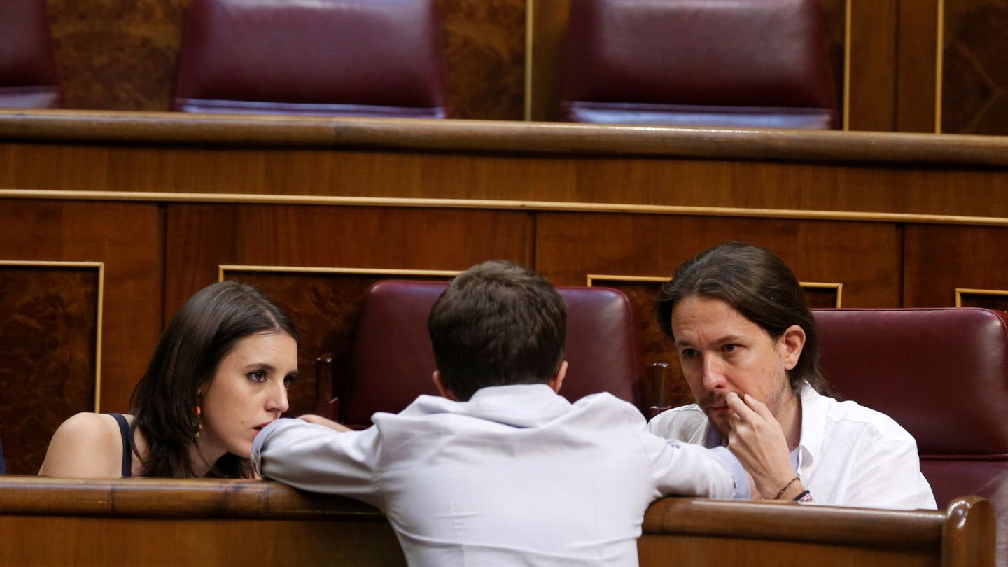 Irene Montero, Íñigo Errejón y Pablo Iglesias en una foto de archivo. (Reuters)