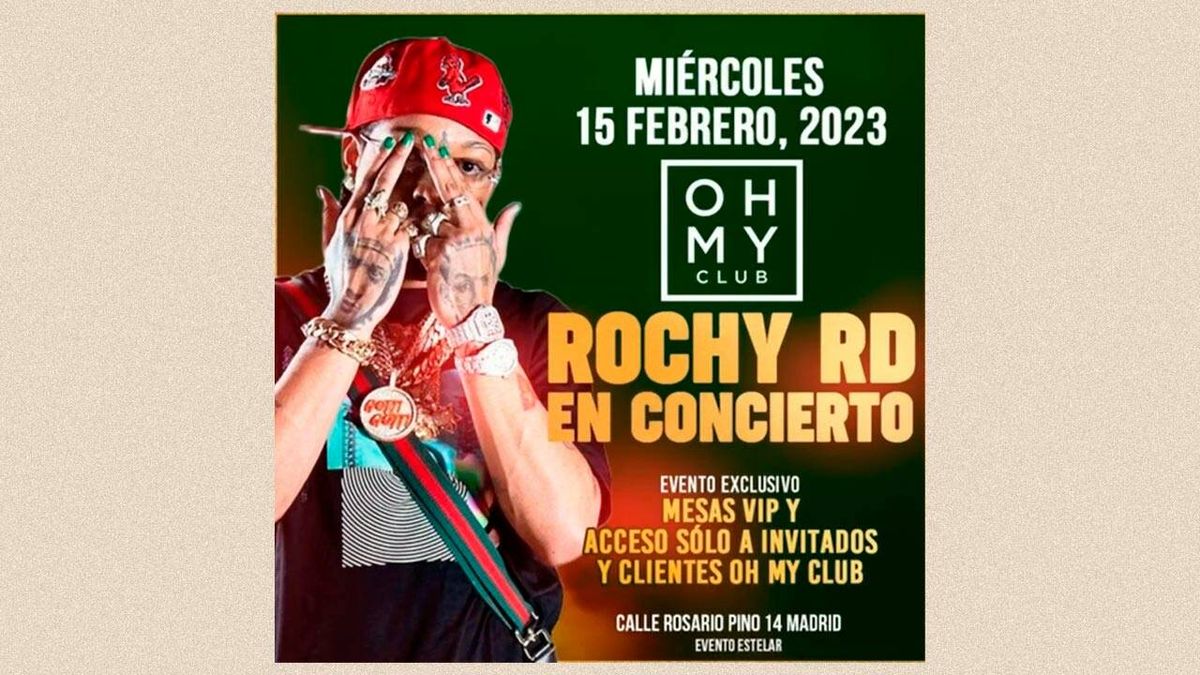 Alerta policial en Madrid por un concierto de Rochy RD, el rapero de los Trinitarios