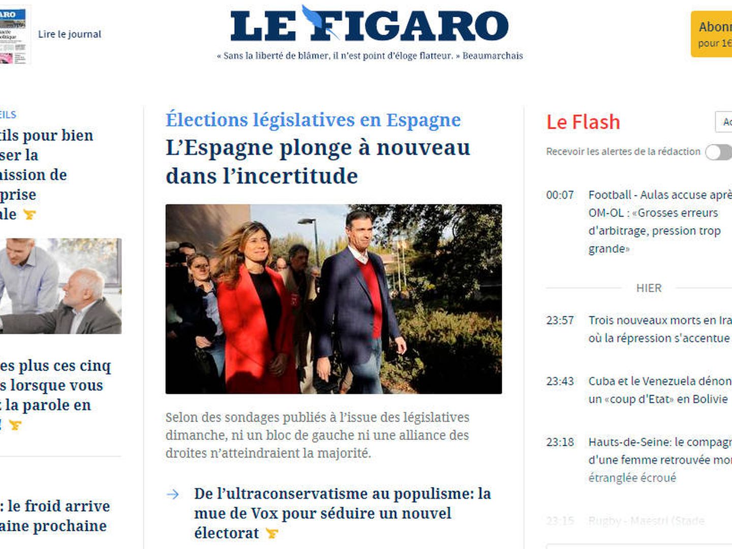 Portada de 'Le Figaro'.