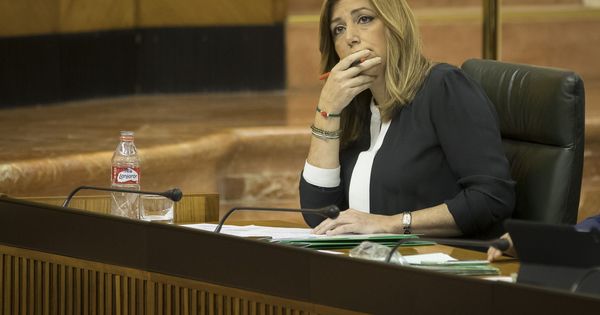 Foto: Susana Díaz, durante la sesión de control al Gobierno andaluz, este 11 de mayo en el Parlamento de Sevilla. (EFE)