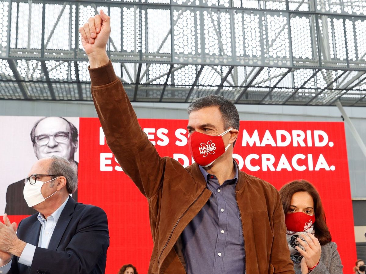 Foto: Pedro Sánchez, durante un acto de campaña en Madrid. (EFE)