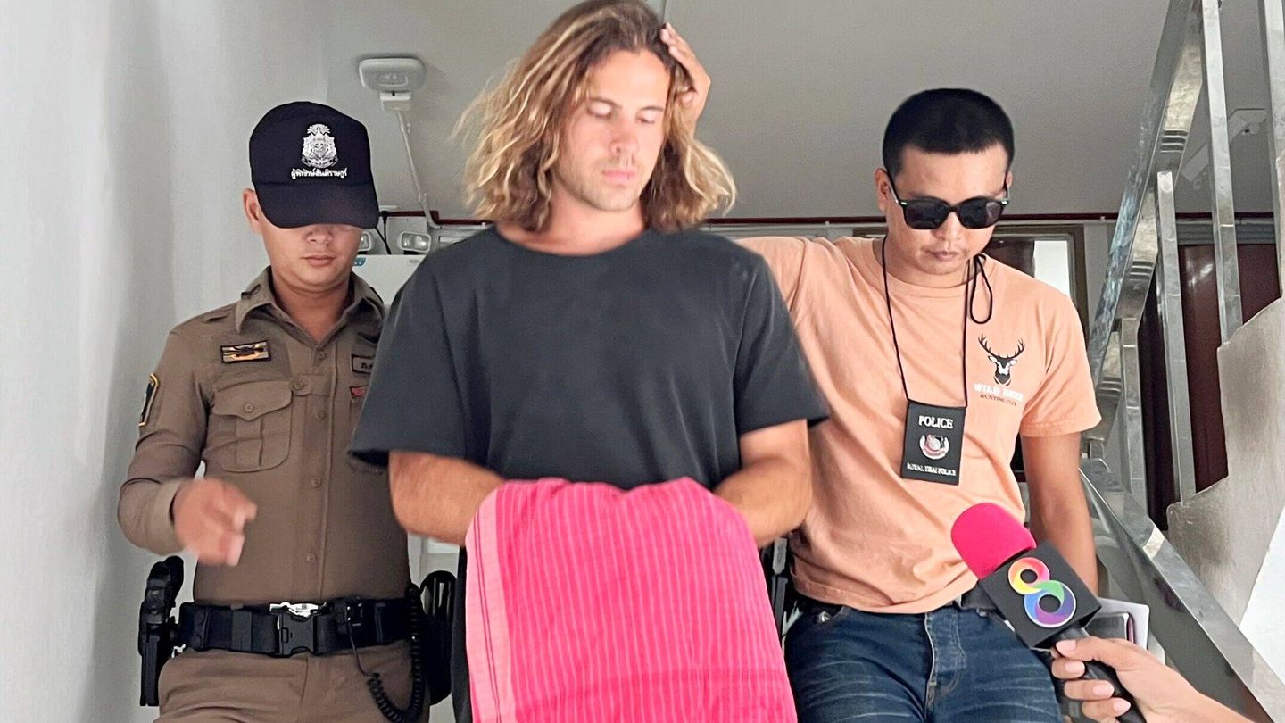 Daniel Sancho, tras su detención por parte de la policía de Koh Phangan. (EFE)
