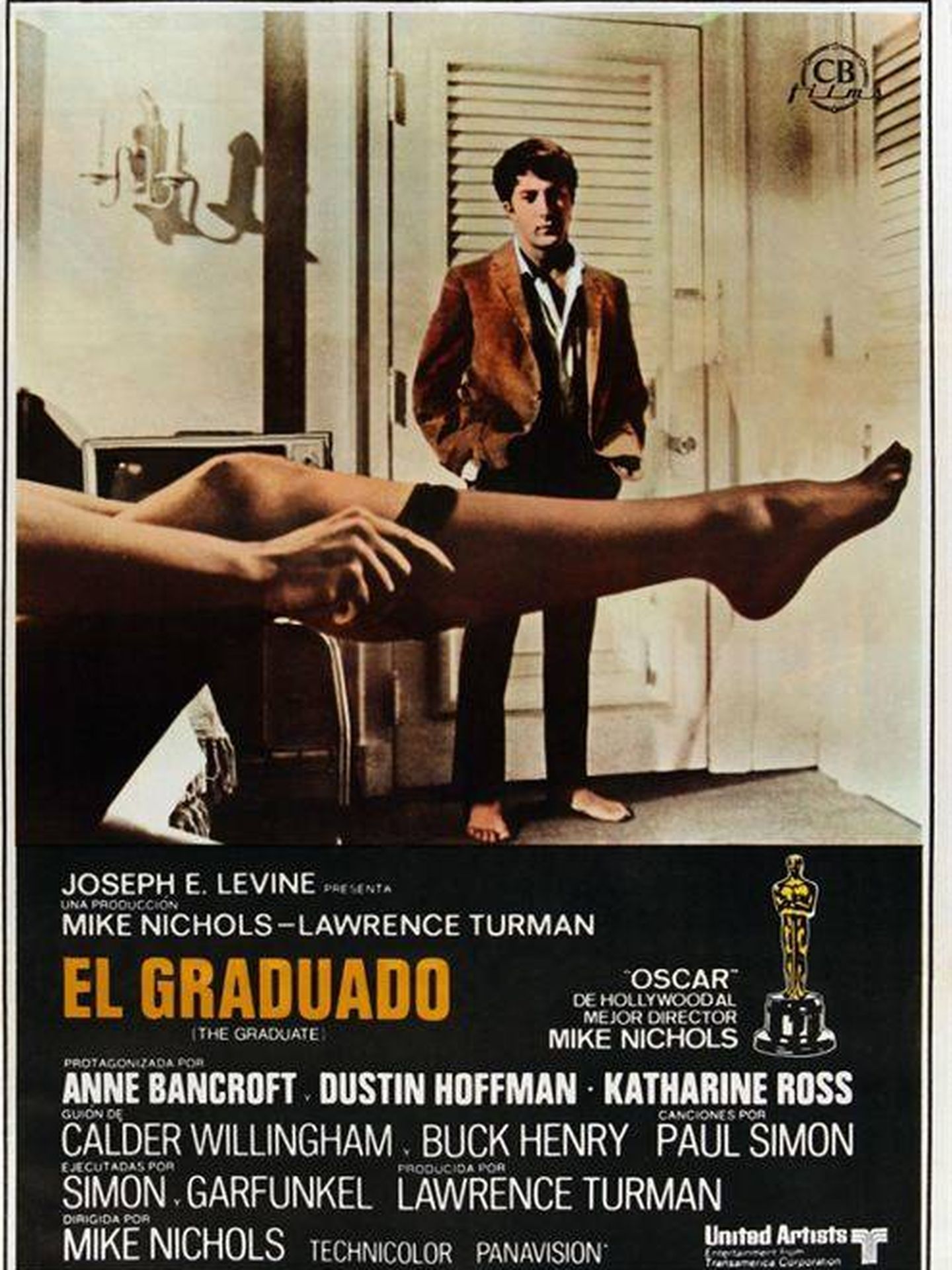 La pierna de Linda en el cartel de la película 'El graduado'.
