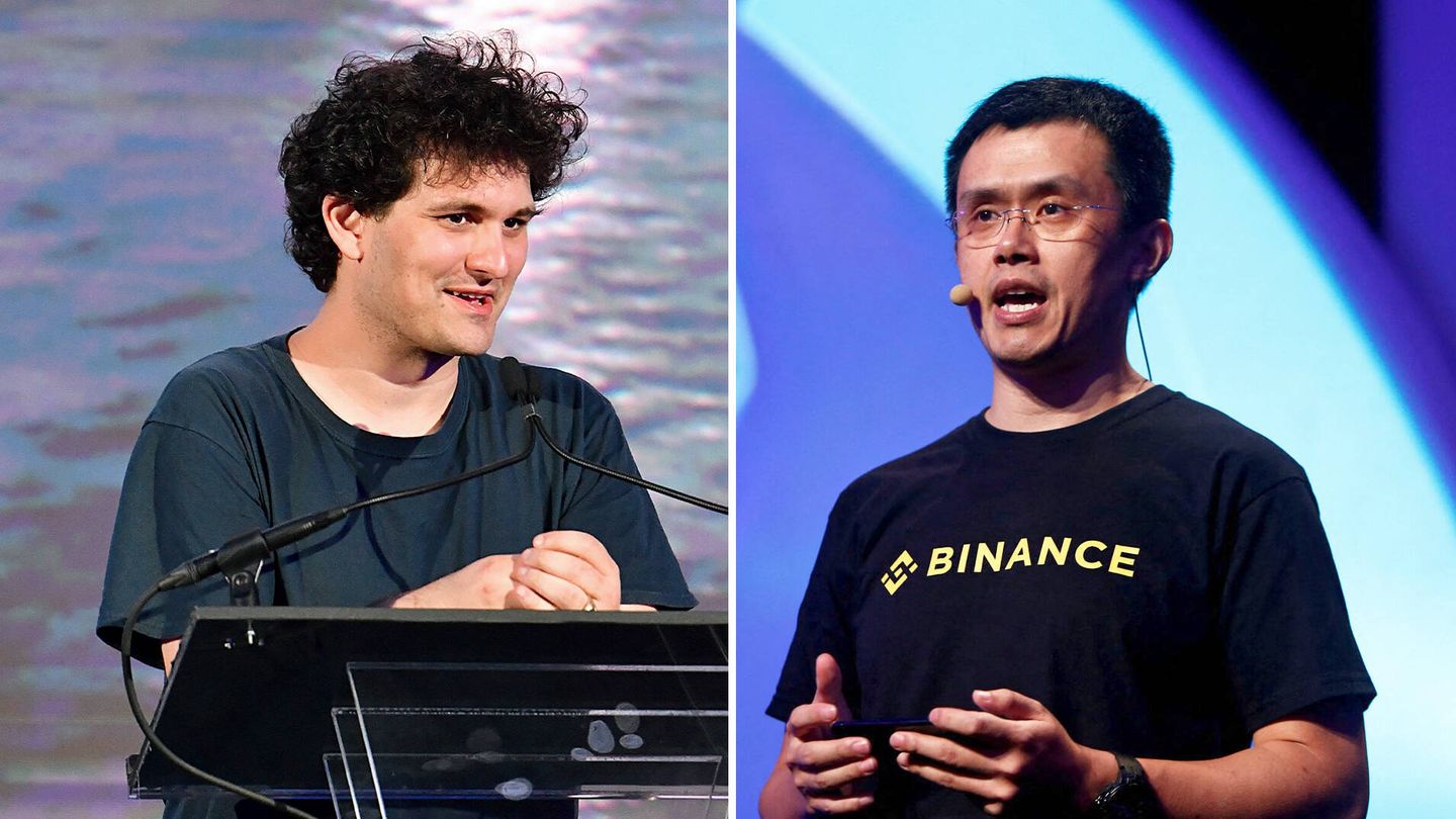 Sam Bankman-Fried, fundador de FTX (izq.) y Changpeng Zhao, fundador y CEO de Binance. (Getty/Reuters)