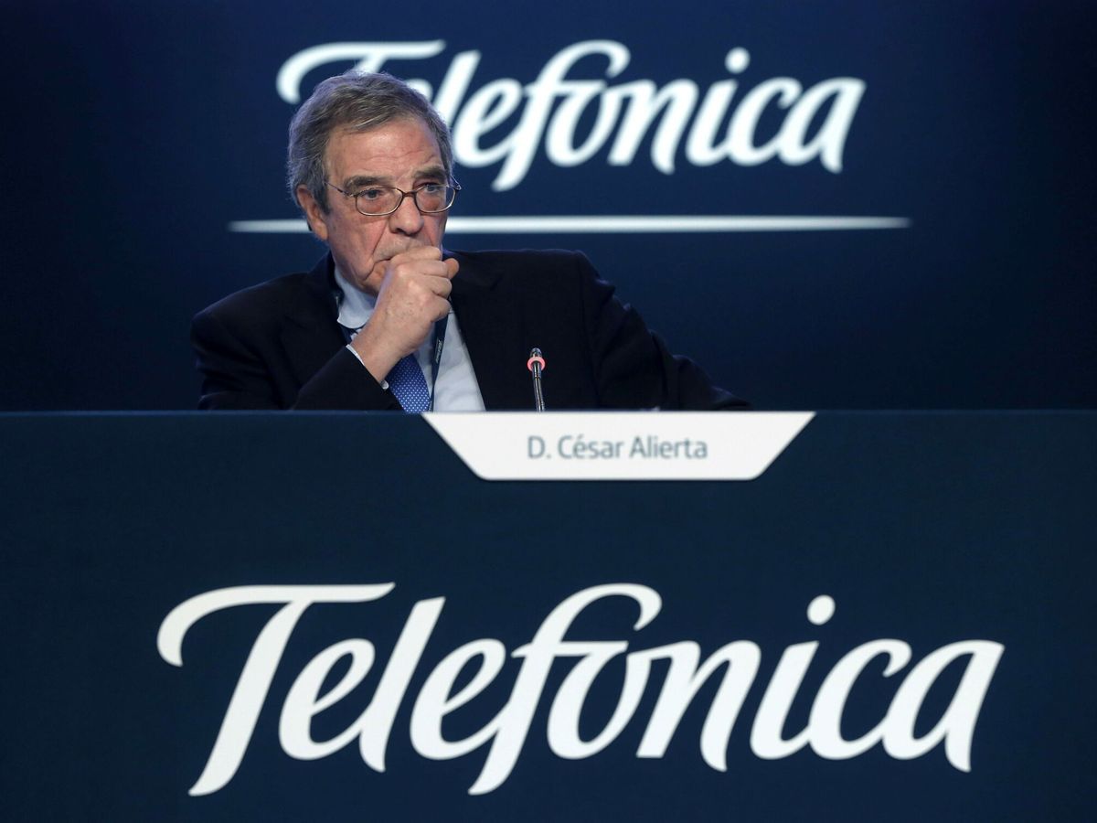 Foto: César Alierta, durante su presidencia en Telefónica. (EFE/Juan Carlos Hidalgo)