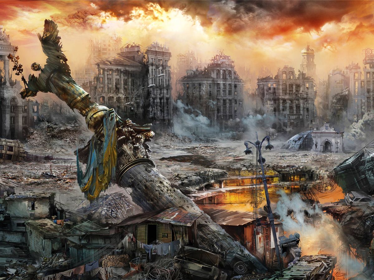 Foto: Recreación de las ruinasa de Kiev tras la gran batalla de la II Guerra Mundial