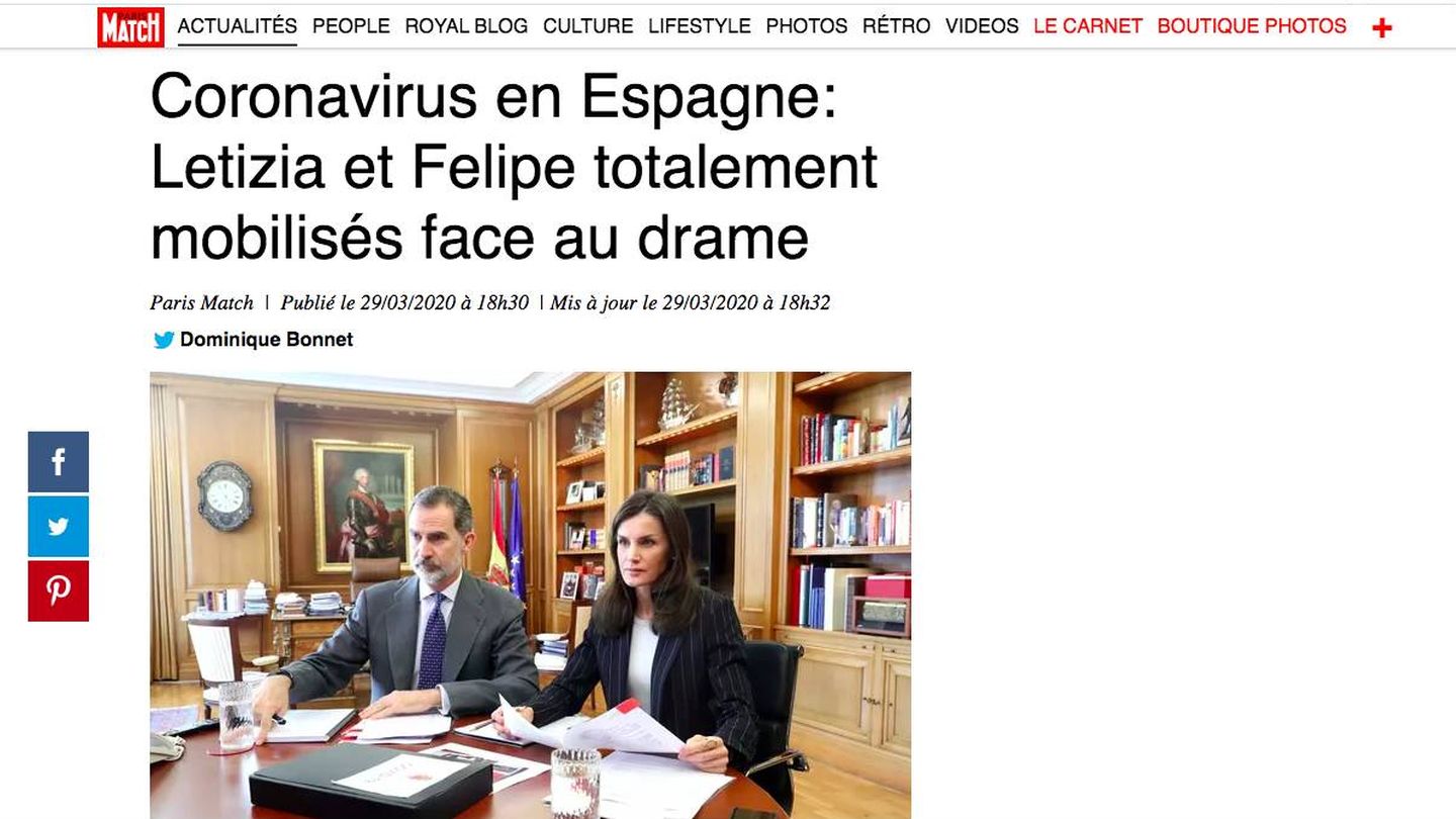 Así refleja la publicación francesa 'Paris Match' el trabajo de los Reyes. 