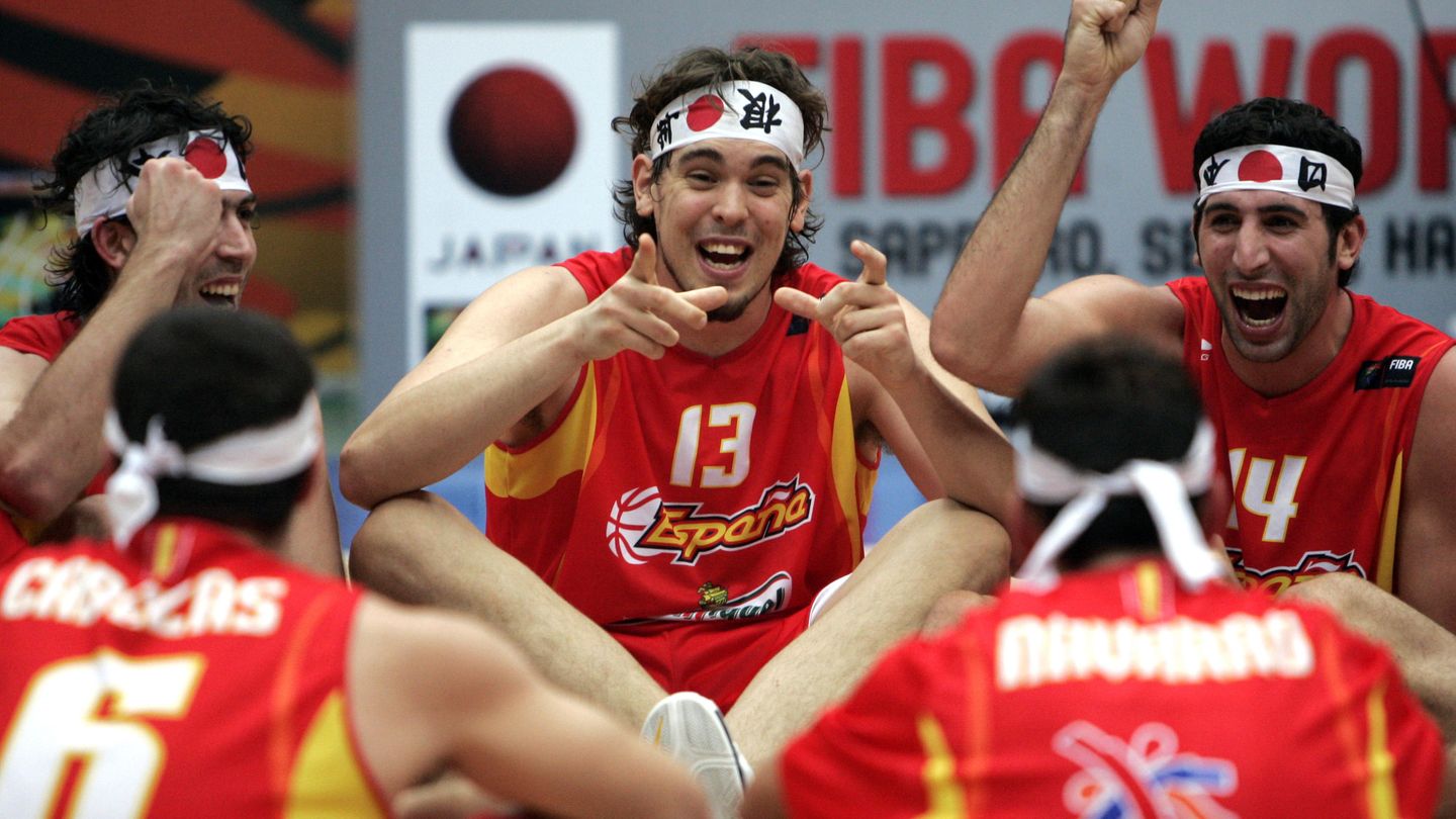 Marc Gasol celebra el triunfo de España en el Mundial de Japón del 2006. (EFE)