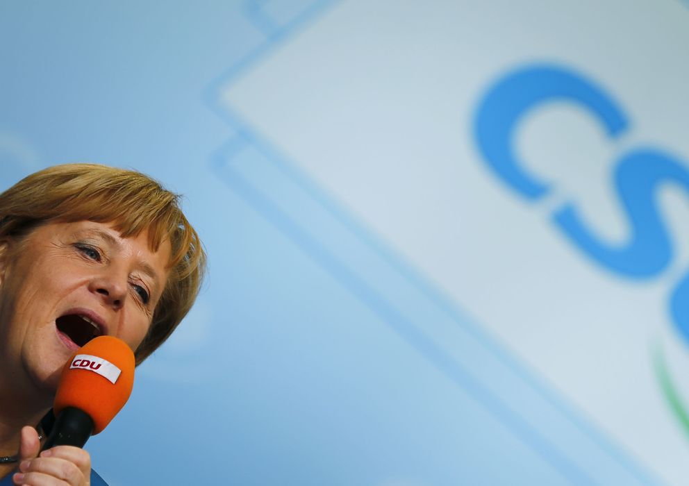 Foto: La canciller, Angela Merkel, durante un mitin de los democristianos en Miesbach. (Reuters)