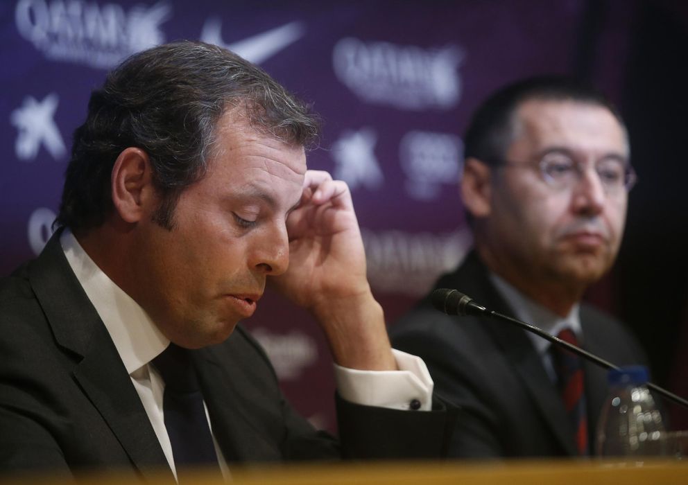 Foto: Sandro Rosell durante su despedida como presidente del Barcelona (Reuters).