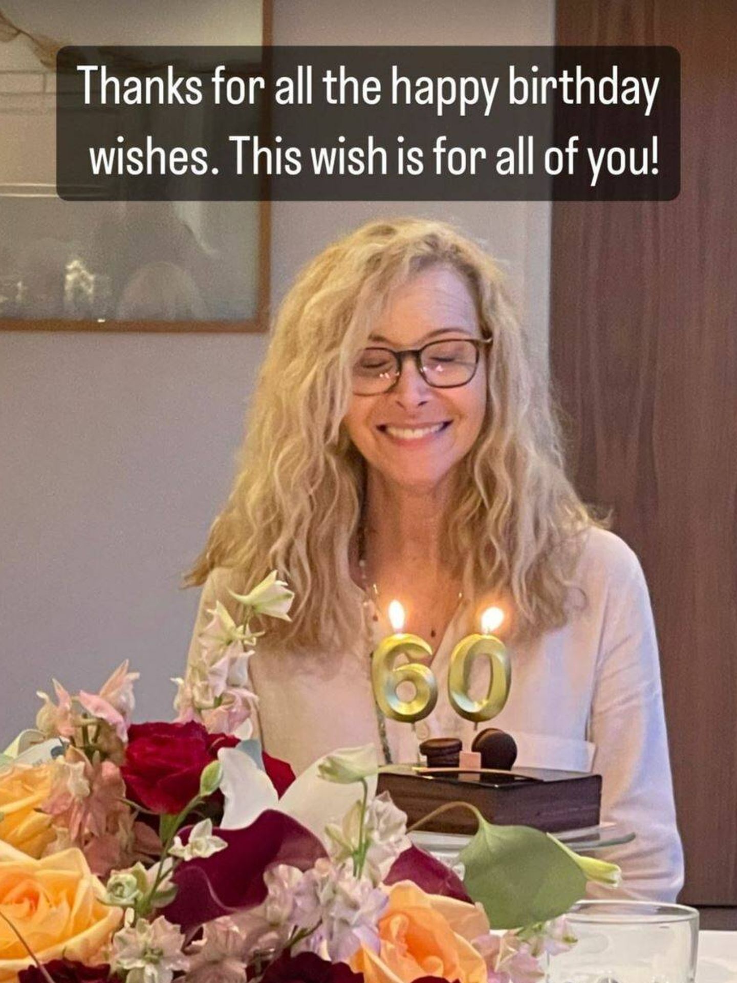 El deseo de cumpleaños de Kudrow. (Instagram/@lisakudrow)