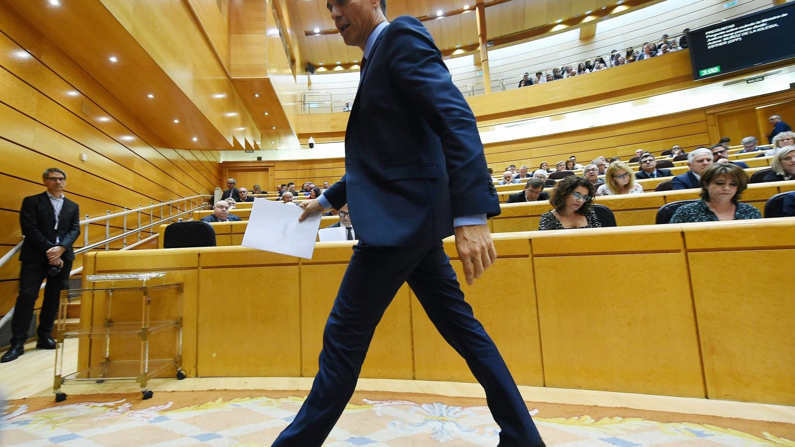 Foto: Pedro Sánchez, durante la sesión de control en el Senado de este 23 de octubre. (EFE)