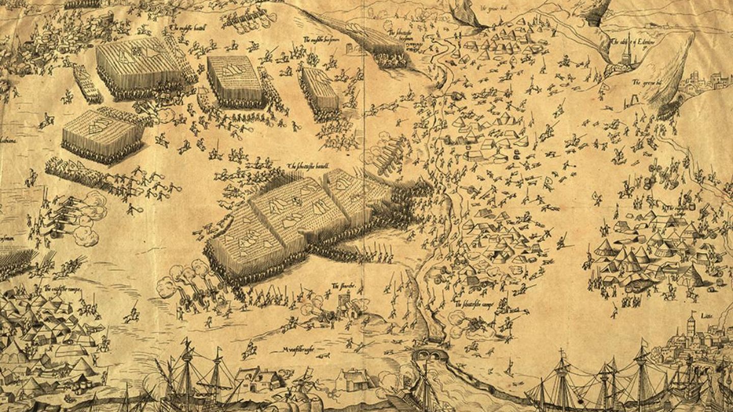 Ilustración de la batalla de Pinkie de John Ramsay. (National Army Museum)