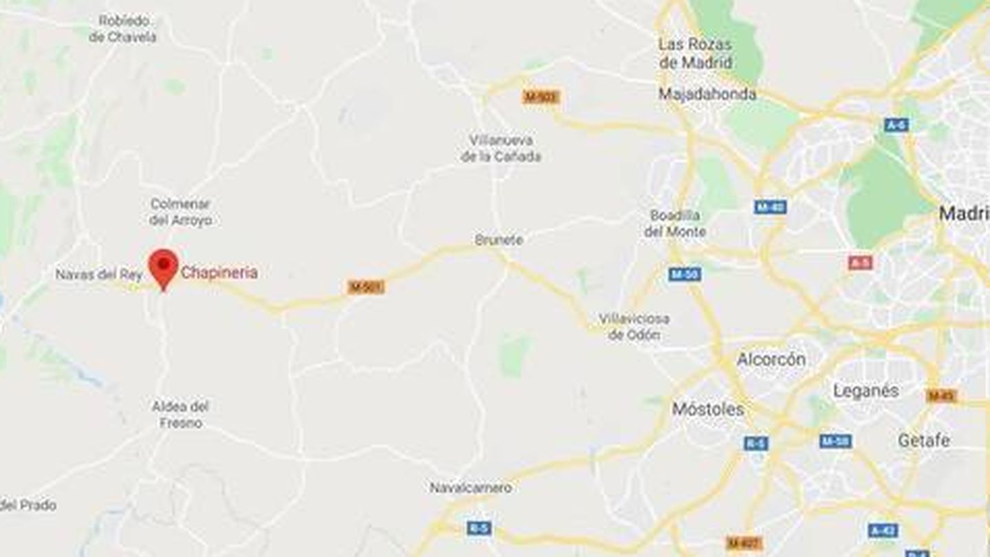 Localización del madrileño pueblo de Chapinería. (Google Maps)