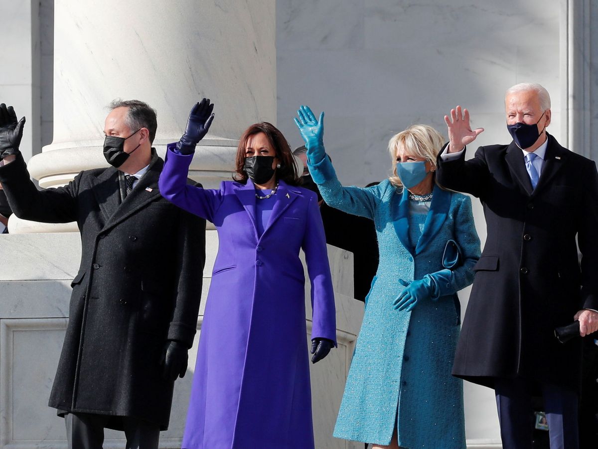 Foto: Joe Biden, Jill Biden, Kamala Harris y Doug Emhoff. (Reuters)