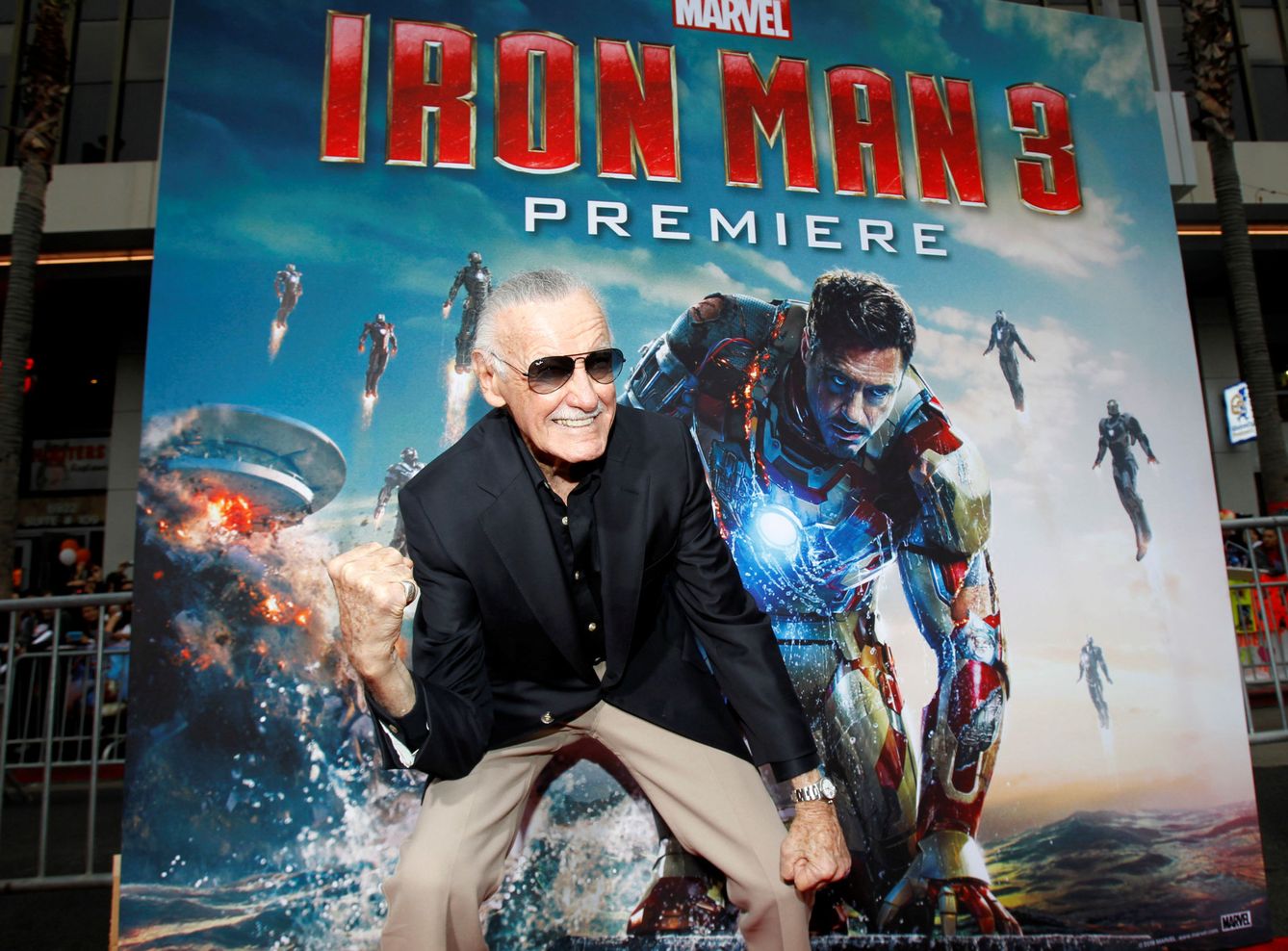 Stan Lee, en la 'premiere' de 'Iron Man 3' en 2013. (Reuters)